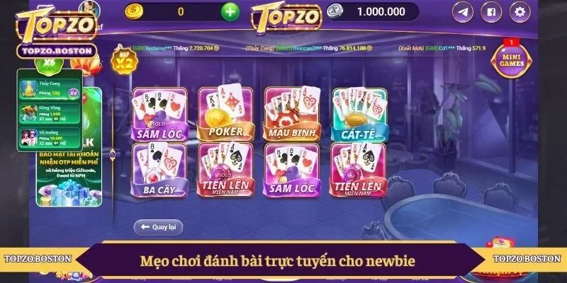Mẹo chơi đánh bài trực tuyến cho newbie 