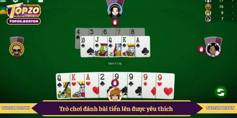 Trò chơi đánh bài tiến lên được yêu thích 